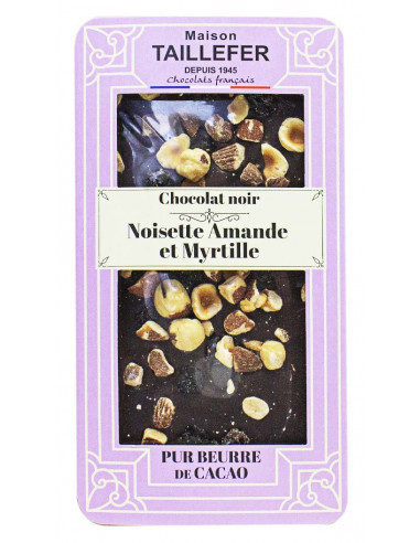 Mendiant Chocolat Noir Myrtilles éclat d'Amandes et Noisette Grillée 110g