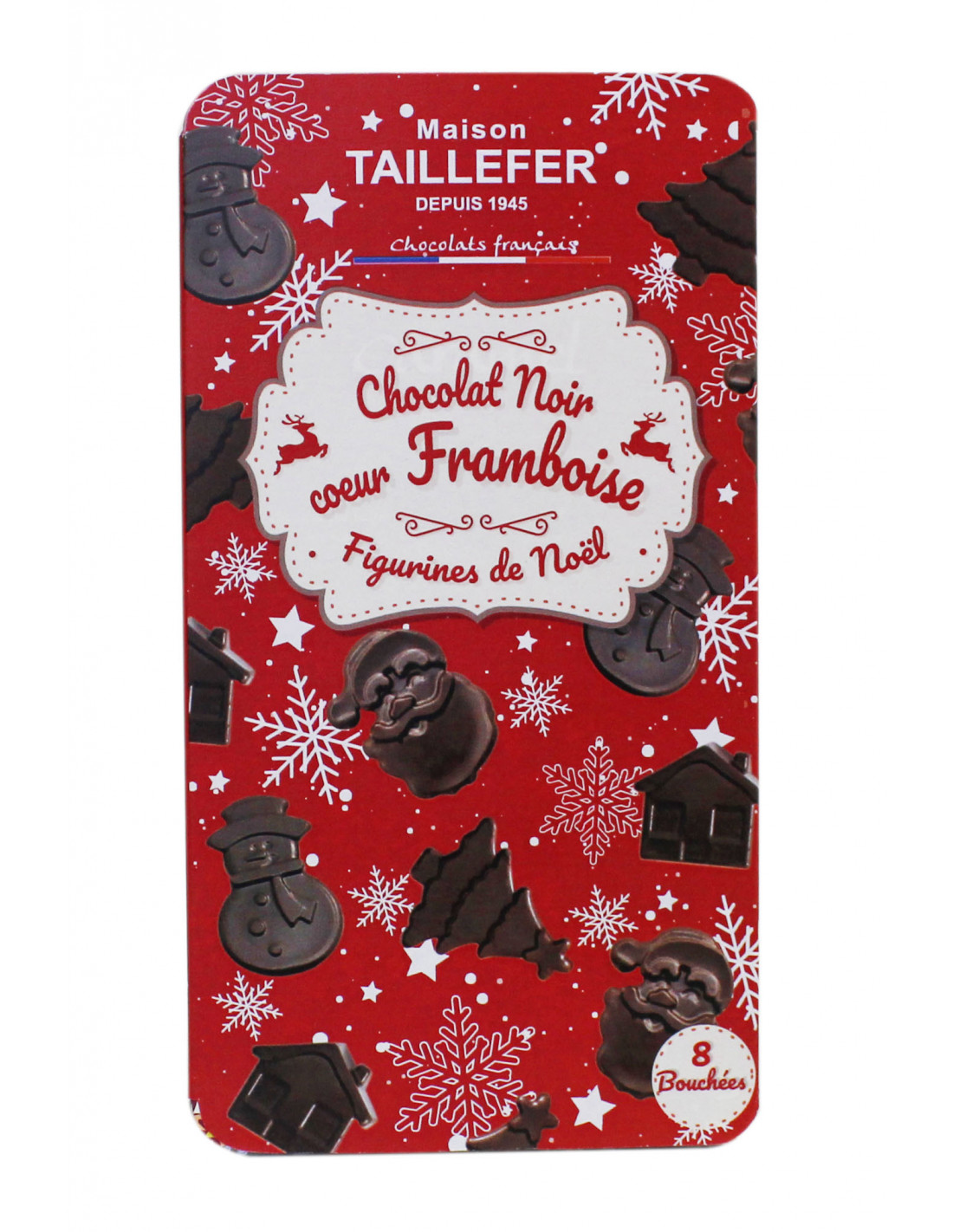 Chocolat noir framboise - Figurines de Noël 75g